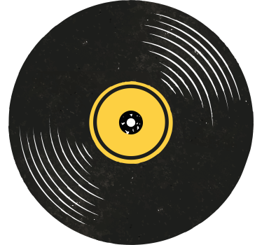 Enge onderzetters vinylplaat kunstwerk - TenStickers