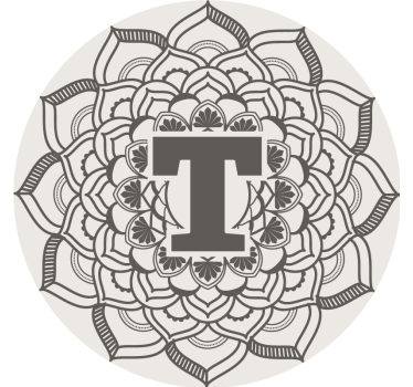 Bier onderzetters met bloemenmonogramdecoratie - TenStickers