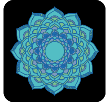 Onderzetters intricate blauwe bloemmotieven - TenStickers