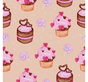 Gepersonaliseerde onderzetters zoet cupcake patroon - TenStickers