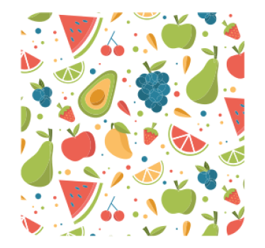 Moderne onderzetters met levendig fruitmotief - TenStickers