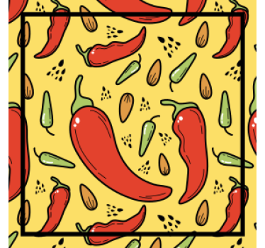 Moderne onderzetters met chilipeperspatroon - TenStickers