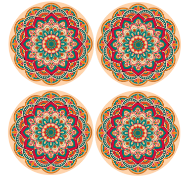 Moderne onderzetters met mandala patroon rond - TenStickers