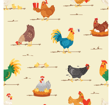 Moderne onderzetters met kleurrijke boerderijdieren - TenStickers