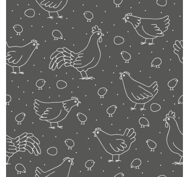 Vintage onderzetters met kip en kuiken patronen - TenStickers