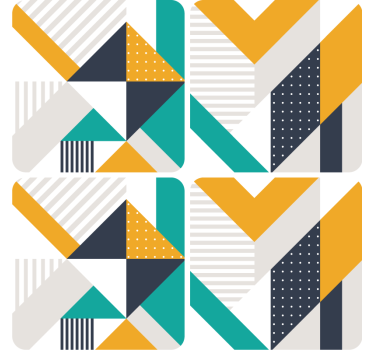 Moderne onderzetters met geometrische kleurblokken - TenStickers