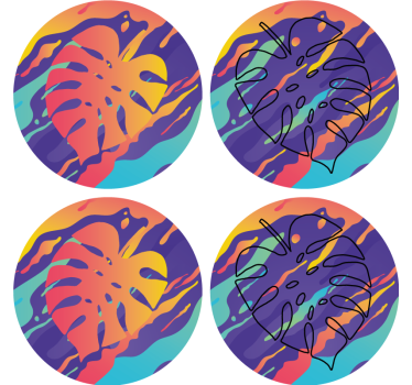 Onderzetters met kleurrijke bladpatronen - TenStickers