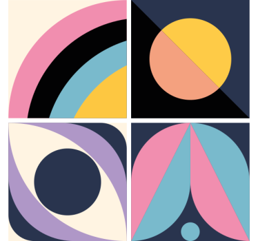 Moderne onderzetters geometrische kleurblokken - TenStickers