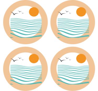 Moderne onderzetters golfpatroon zonsondergang - TenStickers