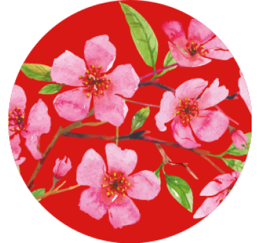 Onderzetters bloesem in floral pink - TenStickers