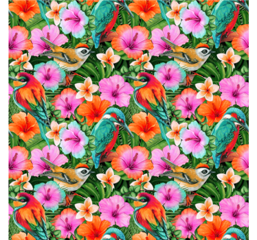 Moderne onderzetters tropische vogels bloemig - TenStickers