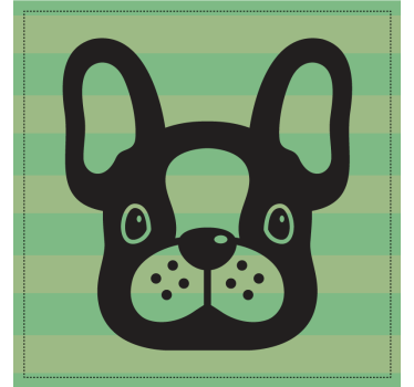 Moderne onderzetters franse bulldog gezicht - TenStickers