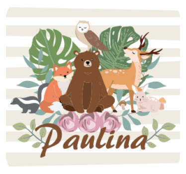 Gepersonaliseerde onderzetters schattige dierenbijeenkomst - TenStickers