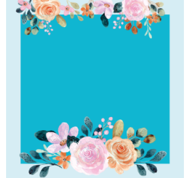 Gepersonaliseerde onderzetters bloemaccent rechthoek - TenStickers