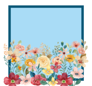 Gepersonaliseerde onderzetters bloemenrand ontwerp - TenStickers