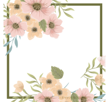 Moderne onderzetters met bloemenrandlijst - TenStickers