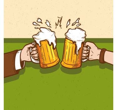 Bier onderzetters voor klinkende bierpullen - TenStickers