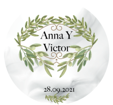 Onderzetters bruiloft olive krans embleem - TenStickers