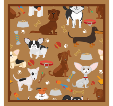 Moderne onderzetters met speelse hond illustraties - TenStickers