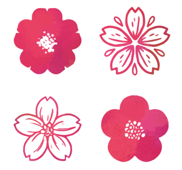 Moderne onderzetters met roze bloemelementen - TenStickers