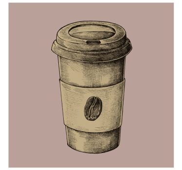 Vintage onderzetters met geïllustreerde koffiemok - TenStickers
