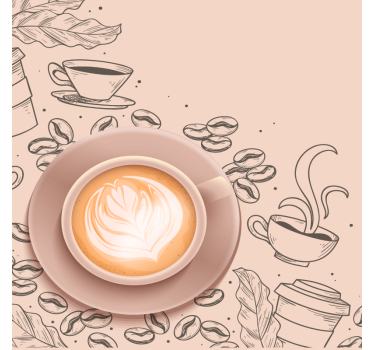 Moderne onderzetters elegante koffiekop kunst - TenStickers