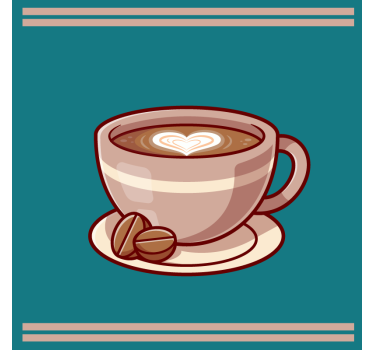 Moderne onderzetters koffiemok met hart - TenStickers