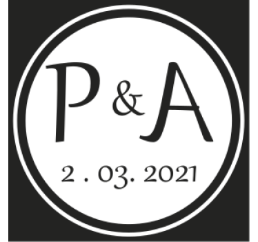 Gepersonaliseerde onderzetters met monograminitialen - TenStickers