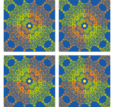 Kleurrijk mandala patroon tegel onderzetters - TenStickers