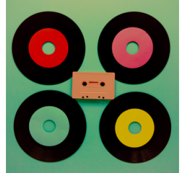 Enge onderzetters retro vinyl platen set - TenStickers