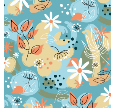Moderne onderzetters met bloemenmotief achtergrond - TenStickers