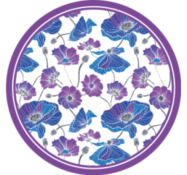 Moderne onderzetters met bloemenmotief en paarse accenten - TenStickers
