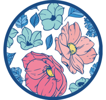 Moderne onderzetters met bloemmotief cirkel - TenStickers