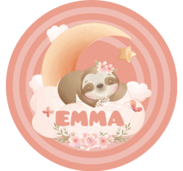 Gepersonaliseerde onderzetters sloth maan bloemig - TenStickers