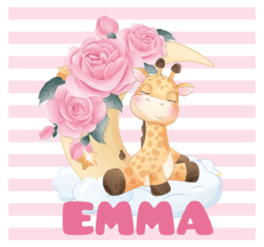 Gepersonaliseerde onderzetters giraffe met bloemenmaan - TenStickers