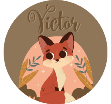 Gepersonaliseerde onderzetters schattig vosje personage - TenStickers