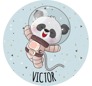 Vintage onderzetters vrolijke astronaut panda - TenStickers