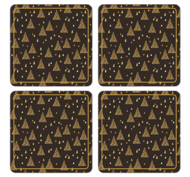 Kerst onderzetters Elegante gouden kerstbomen - TenStickers
