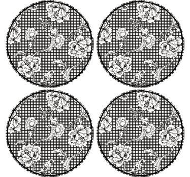 Onderzetters bloemig ruitpatroon - TenStickers
