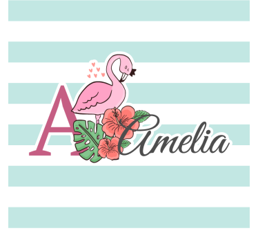 Gepersonaliseerde onderzetters flamingo bloemen - TenStickers