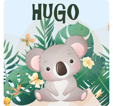 Gepersonaliseerde onderzetters met schattige koala kunst - TenStickers