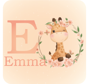 Gepersonaliseerde onderzetters schattig giraffe karakter - TenStickers