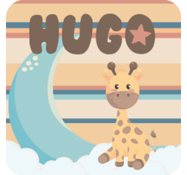 Gepersonaliseerde onderzetters schattig giraffe karakter - TenStickers