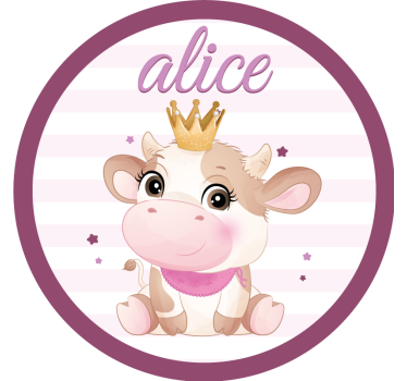 Gepersonaliseerde onderzetters schattig koe karakter - TenStickers