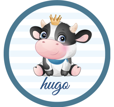 Gepersonaliseerde onderzetters met schattige koe illustratie - TenStickers