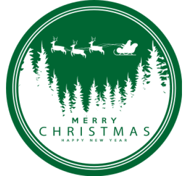 Kerst onderzetters feestelijke santa slede scene - TenStickers
