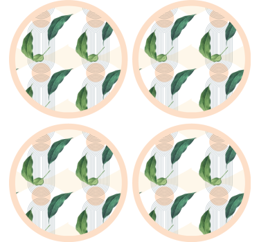 Moderne onderzetters bladerig geometrisch patroon - TenStickers