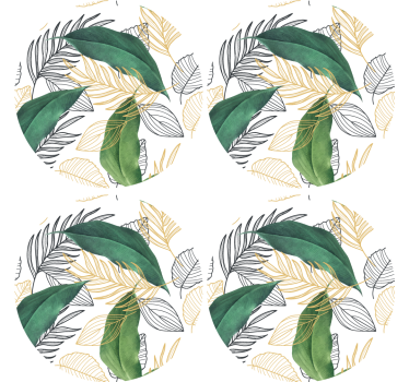 Moderne onderzetters lush groene motief - TenStickers