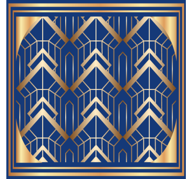 Moderne onderzetters geometrisch blauw en goud patroon - TenStickers