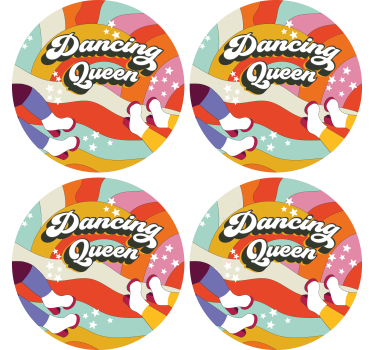Gepersonaliseerde onderzetters kleurrijk dansvoeten ontwerp - TenStickers